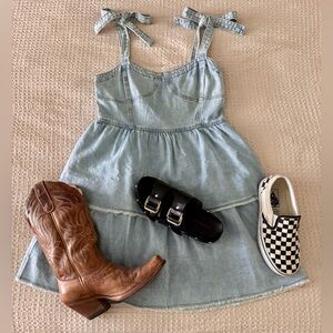 American Eagle Denim (light wash) Corset Mini Dress.